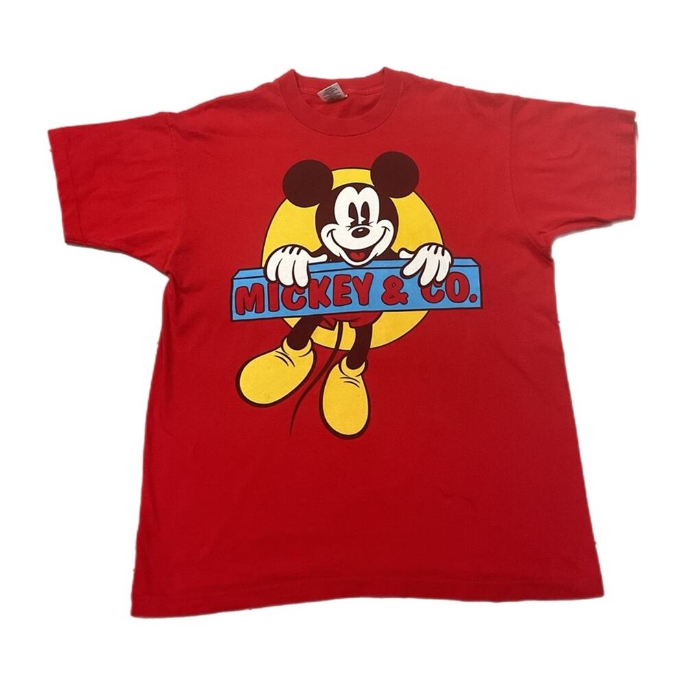 Vintage 90s Mickey & Co Graphic Red T-Shirt
